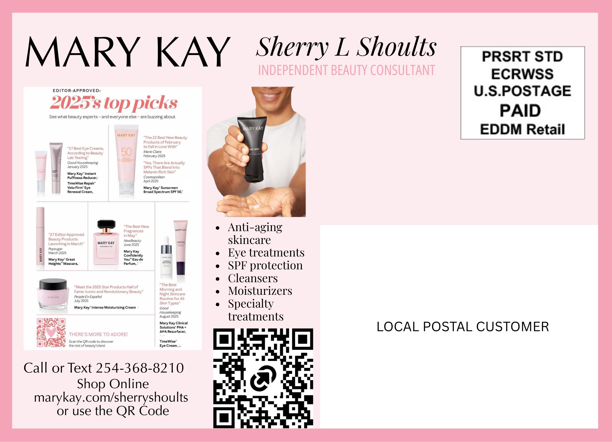 Mary Kay EDDM postcard back