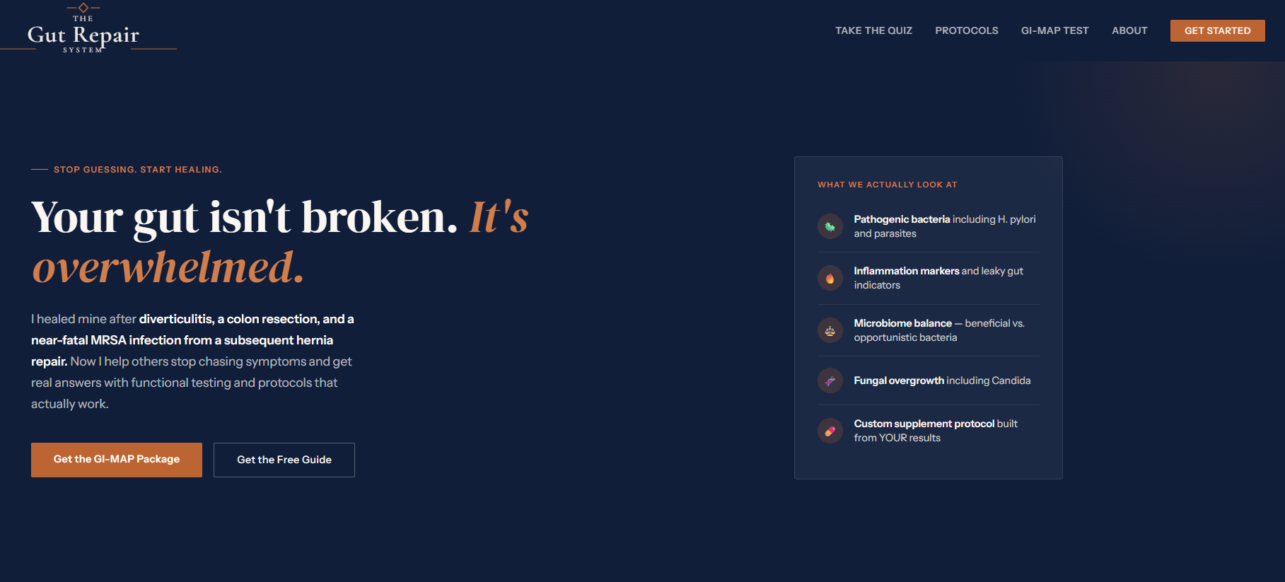 Gut Repair System website